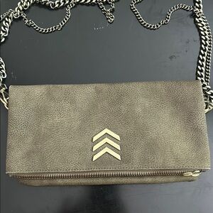 EXPRESS Stylish Olive Green Crossbody Bag with Chain Strap - NEW without tags